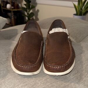 Elegant Brown Leather Slip-On Loafers